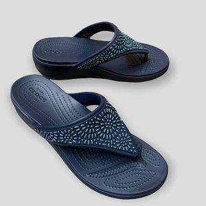 Crocs Monterey Diamanté wedge dark blue/navy